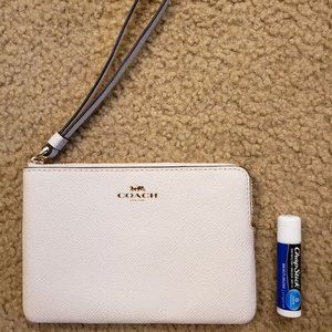 Coach Small White Wristlet